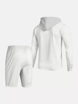 Men's Full Size Casual Hooded Button-Up Top and Shorts Set Plus Size - photo produit 5 - VELZAR