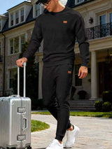 Men's Full Size Casual Textured Top and Pants Set Plus Size - photo produit 2 - VELZAR