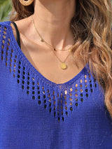 Crochet Trim Beach Cover Up Dress - photo produit 6 - VELZAR