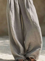 Full Size Elastic Waistband Wide Leg Pants Plus Size - photo produit 6 - VELZAR