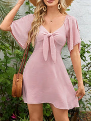 Robe Femme Manches Papillon Dos Smocké - vue 5