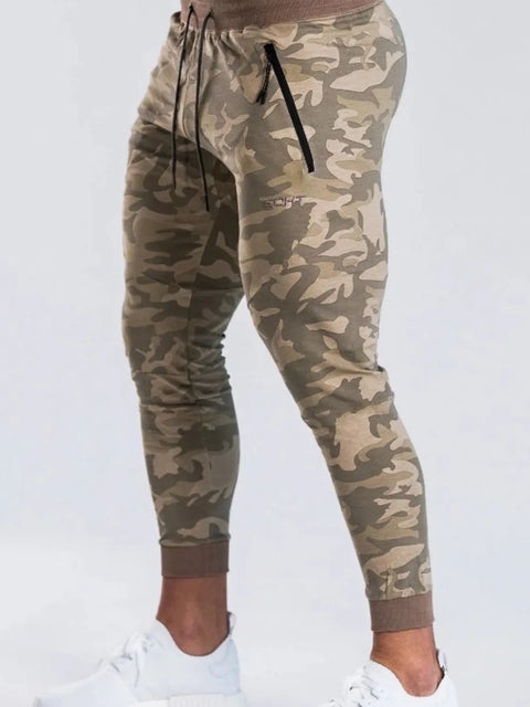 Men's Camouflage Drawstring Active Pants - photo produit 1 - VELZAR
