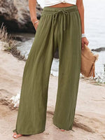 Full Size Wide Leg Pants with Drawstring Waist Plus Size - photo produit 3 - VELZAR