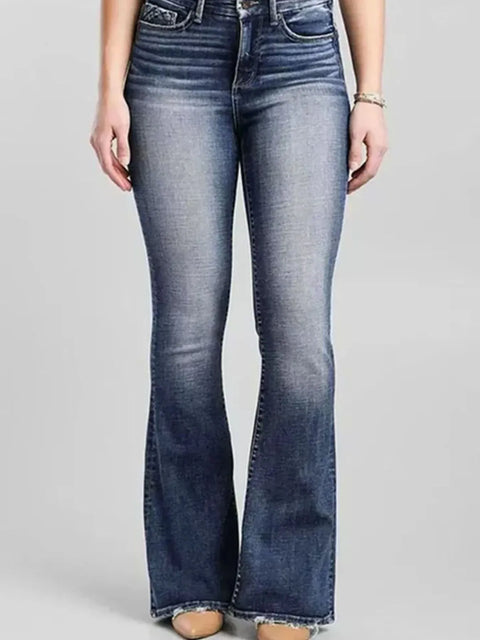 High-Rise Flare Gradient Wash Jeans - photo produit 1 - VELZAR