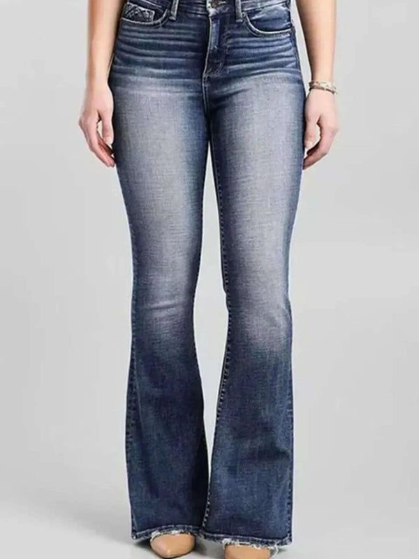 High-Rise Flare Gradient Wash Jeans - photo produit 1 - VELZAR
