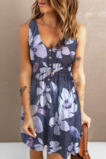 Robe Courte Magique Col Rond Boutonnée Sans Manches - photo produit 7 - VELZAR