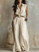 Full Size Sleeveless Wide Leg Jumpsuit Plus Size - photo produit 1 - VELZAR