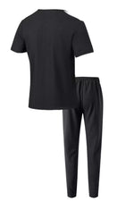 Men's Full Size Lace-Up Front Top and Pants Casual Set Plus Size - photo produit 4 - VELZAR