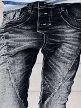 Full Size Washed Button-Fly Jeans Plus Size - photo produit 6 - VELZAR