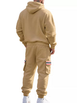 Men's Full Size Casual Half-Zip Hoodie and Cargo Pants Set Plus Size - photo produit 4 - VELZAR