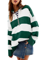 Sweat Oversize Rayé Demi-Zip - photo produit 14 - VELZAR