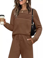 Full Size Long Sleeve Round Neck Top and Pants Set Plus Size - photo produit 23 - VELZAR