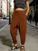 Plus Size Casual Elastic Waist Harem Pants - photo produit 5 - VELZAR