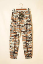 Pantalon Jogger Imprimé Camouflage Taille Élastique à Cordon - photo produit 4 - VELZAR