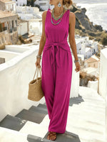 Combinaison Sans Manches Jambe Large Taille Nouée - photo produit 21 - VELZAR