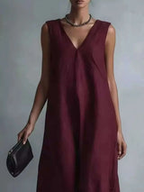 Full Size V-Neck Sleeveless Maxi Dress Plus Size - photo produit 4 - VELZAR