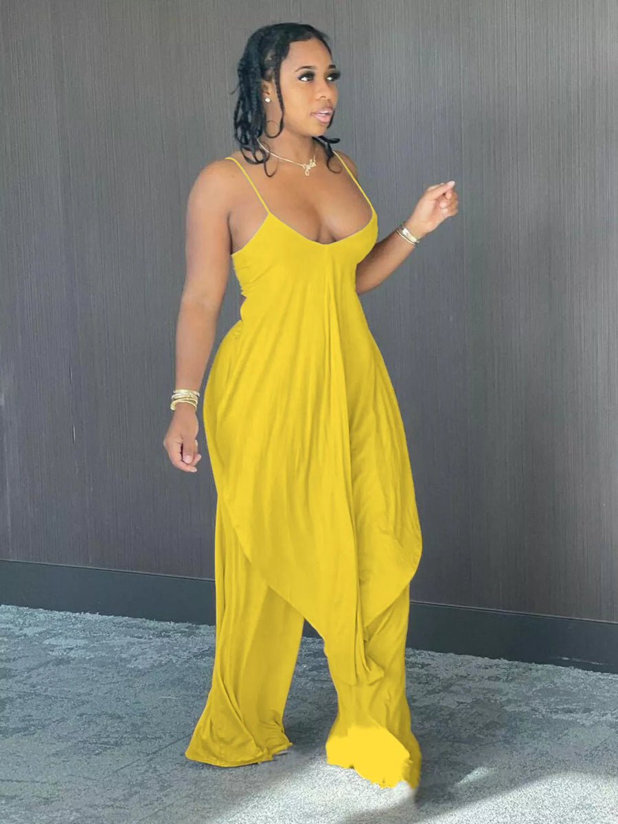 Ensemble Débardeur Ourlet Asymétrique et Pantalon Grande Taille