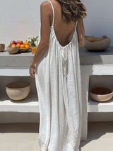 Full Size Backless Scoop Neck Maxi Dress Plus Size - photo produit 5 - VELZAR