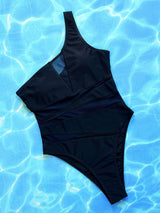 One-Shoulder Sleeveless One-Piece Swimsuit - photo produit 5 - VELZAR
