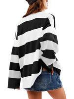 Sweat Oversize Rayé Demi-Zip - photo produit 10 - VELZAR