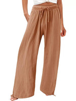 Full Size Wide Leg Pants with Drawstring Waist Plus Size - photo produit 15 - VELZAR