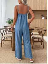 Spaghetti Strap Wide Leg Jumpsuit - photo produit 2 - VELZAR