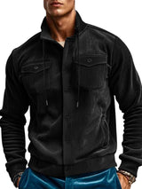 Men's Full Size Corduroy Button Up Casual Jacket Plus Size - photo produit 5 - VELZAR