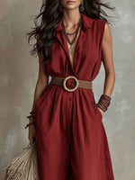Full Size Sleeveless Wide Leg Jumpsuit Plus Size - photo produit 6 - VELZAR