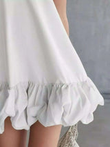 Full Size V-Neck Bubble Hem Mini Dress Plus Size - photo produit 5 - VELZAR