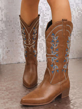 Bottines à Talons Carrés Bout Pointu - photo produit 2 - VELZAR