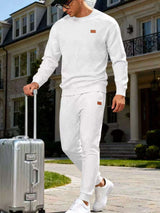 Men's Full Size Casual Textured Top and Pants Set Plus Size - photo produit 4 - VELZAR