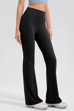 Wide Waistband High Waist Bootcut Active Leggings - photo produit 2 - VELZAR