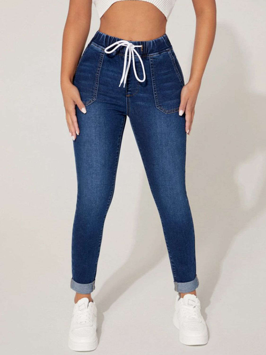 Jean Court Cordon de Serrage