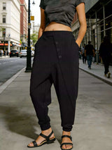 Plus Size Casual Elastic Waist Harem Pants - photo produit 1 - VELZAR