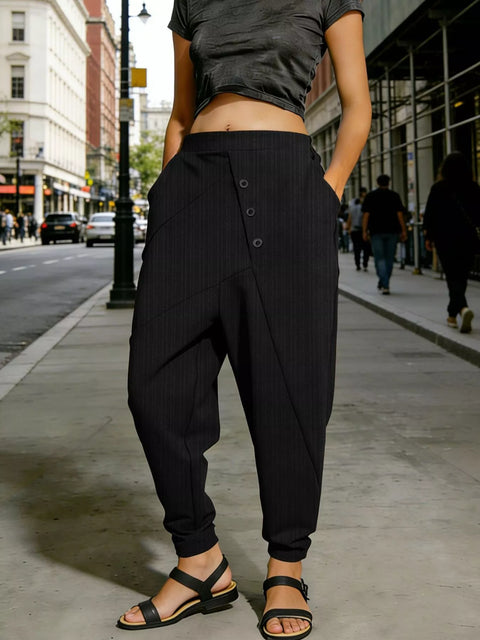 Plus Size Casual Elastic Waist Harem Pants - photo produit 1 - VELZAR