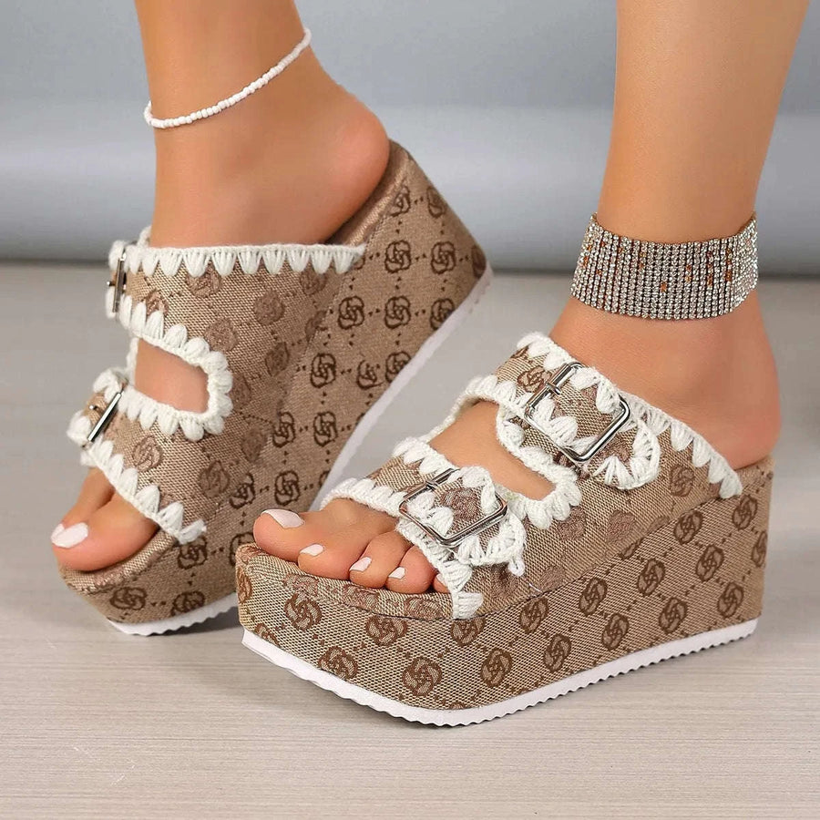 Sandales Plateforme Double Boucle