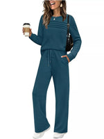 Full Size Long Sleeve Round Neck Top and Pants Set Plus Size - photo produit 16 - VELZAR