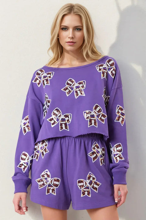 Double Take – Ensemble Top Court Nœud Pailleté et Short - photo produit 1 - VELZAR