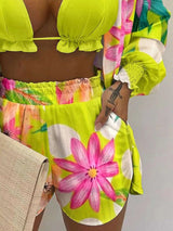 Full Size Halter Neck Cami & Shirt & Shorts 3-Piece Outfit Set Plus Size - photo produit 6 - VELZAR