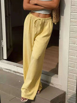 Plus Size Wide Leg Drawstring Pants - photo produit 6 - VELZAR