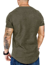 T-Shirt Décontracté Col Rond Coupe Slim Homme - photo produit 3 - VELZAR