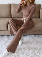 Zip Up Long Sleeve Top and Pants Set - photo produit 5 - VELZAR