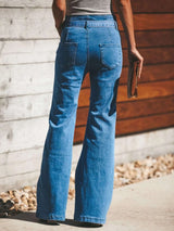 High-Waisted Tie-Front Flare Jeans - photo produit 5 - VELZAR