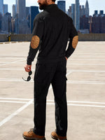 Men's Full Size Casual Button Detail Top and Pants Set Plus Size - photo produit 4 - VELZAR