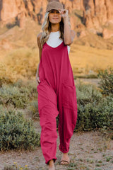 Double Take Full Size V-Neck Sleeveless Jumpsuit with Pockets - photo produit 3 - VELZAR