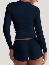 Ensemble Haut Col Carré Manches Longues et Short - photo produit 6 - VELZAR