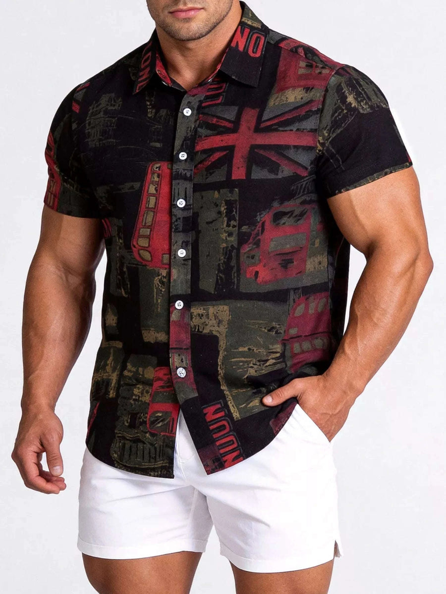 Chemise Boutonnée Imprimée Homme Grande Taille