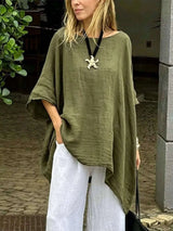 Full Size Loose Fit Asymmetrical Hem Top Plus Size - photo produit 3 - VELZAR