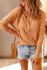 Double Take – T-Shirt Épaule Tombante Mi-Boutonné Grande Taille - photo produit 4 - VELZAR
