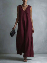 Full Size V-Neck Sleeveless Maxi Dress Plus Size - photo produit 3 - VELZAR
